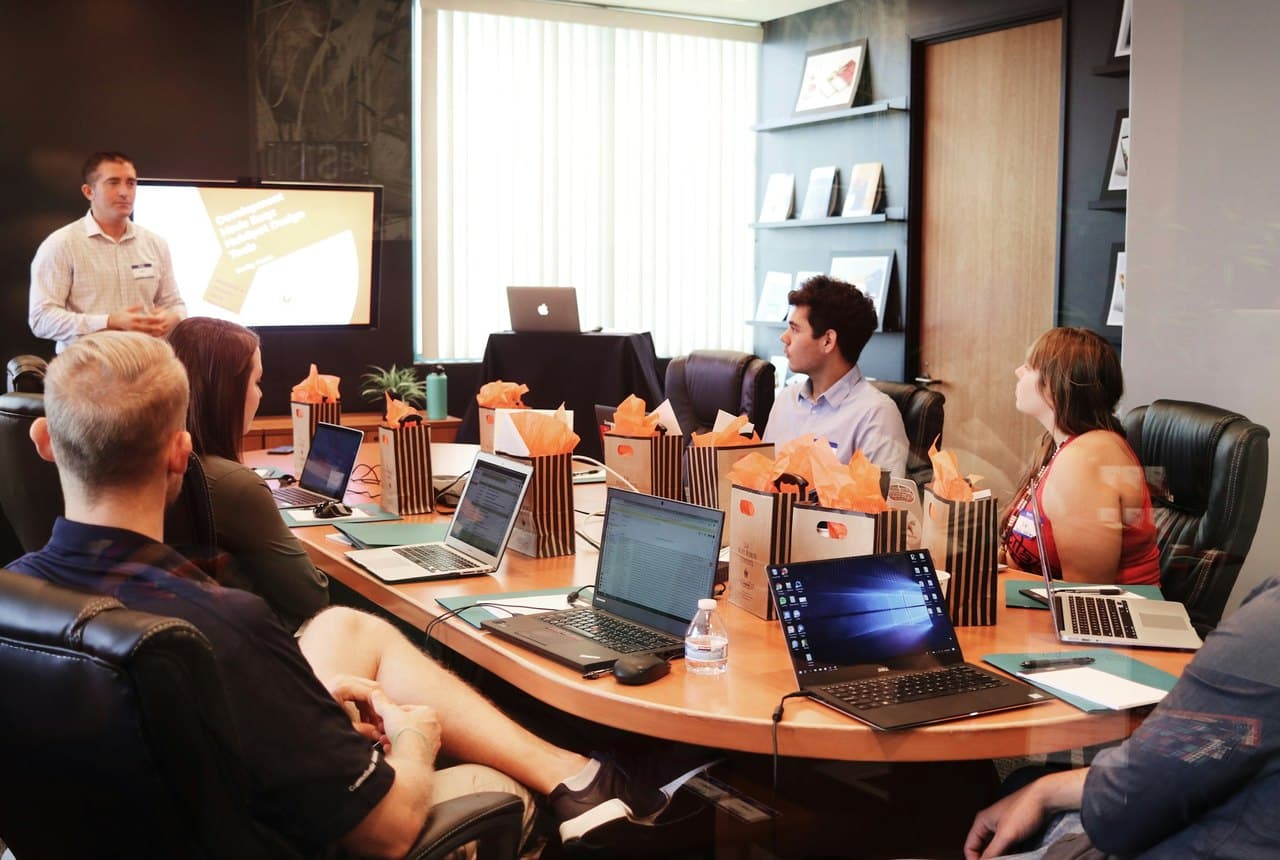 Instructor leading a professional workplace training session